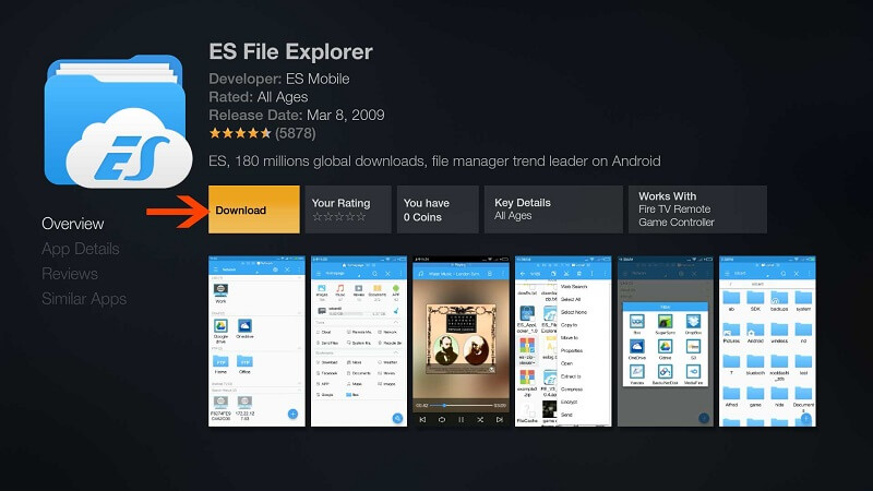 instalirati es file Explorer na firestick