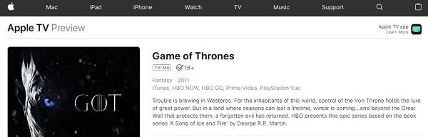 Game of Thrones Sezon 8 Apple TV'de Canlı